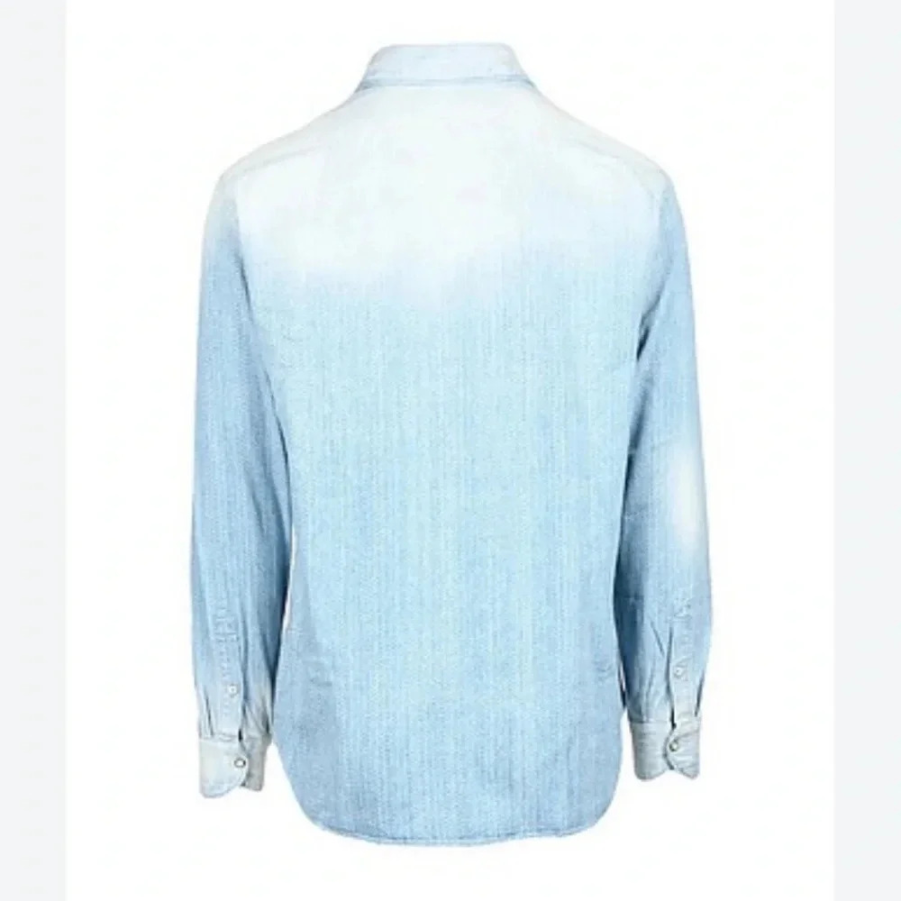 Giannetto Portofino Made in Italy Chambray Cotton Button Down Shirt - Picture 5 of 11